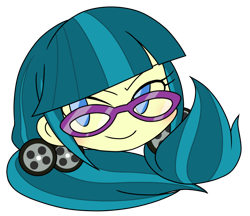 Size: 740x640 | Tagged: safe, alternate version, artist:batipin, part of a set, juniper montage, equestria girls, g4, glasses, head only, simple background, solo, transparent background