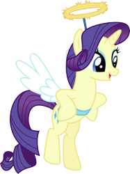 Size: 3000x4005 | Tagged: safe, artist:cloudy glow, rarity, pony, g4, my little pony: friendship is magic, the saddle row review, angel rarity, fake wings, haylo, simple background, solo, transparent background, vector