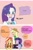 Size: 1620x2430 | Tagged: safe, artist:haibaratomoe, applejack, rarity, sci-twi, sunset shimmer, twilight sparkle, equestria girls, g4, my little pony equestria girls: better together, blushing, female, geode of empathy, geode of shielding, geode of super strength, geode of telekinesis, implied lesbian, implied rarijack, implied shipping, lesbian, magical geodes, rarity peplum dress, running away, ship:rarijack, shipper on deck, shipping, speech bubble, tablet