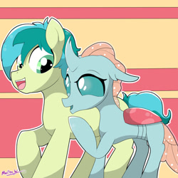 Size: 1024x1024 | Tagged: safe, artist:organizednubmarilyn, ocellus, sandbar, changedling, changeling, earth pony, pony, g4, female, male