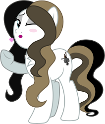Size: 2438x2877 | Tagged: artist needed, safe, oc, oc only, oc:chocolate fudge, pegasus, pony, cute, female, heart, high res, looking at you, one eye closed, simple background, solo, transparent background, wink, winking at you