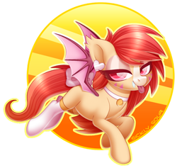 Size: 1024x972 | Tagged: safe, artist:sickly-sour, oc, oc only, oc:sun summoner, bat pony, pony, :p, choker, clothes, ear piercing, female, flying, mare, piercing, simple background, socks, solo, tongue out, transparent background