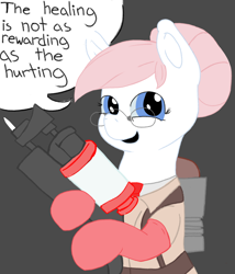 Size: 3000x3500 | Tagged: safe, artist:spagootispootis, nurse redheart, g4, glasses, high res, medic, medic (tf2), team fortress 2, video game