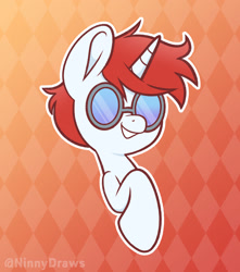 Size: 1582x1790 | Tagged: safe, artist:ninnydraws, oc, oc only, pony, unicorn, looking at you, smiling, solo, sunglasses