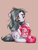 Size: 2205x2894 | Tagged: safe, artist:shore2020, cloudy quartz, pinkie pie, earth pony, pony, g4, adorable distress, adoraquartz, comforting, crying, cute, cuteamena, diapinkes, duo, eye clipping through hair, female, filly, filly pinkie pie, floppy ears, good parenting, high res, like mother like daughter, like parent like child, looking at someone, looking down, loose hair, mare, mother and child, mother and daughter, pinkamena diane pie, sad, sadorable, sitting, teary eyes, weapons-grade cute, young, younger