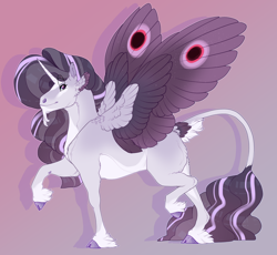 Size: 2000x1843 | Tagged: safe, artist:seffiron, oc, oc only, oc:everlight, alicorn, pony, cloven hooves, colored wings, facial hair, goatee, leonine tail, magical lesbian spawn, male, multicolored wings, offspring, parent:fluttershy, parent:twilight sparkle, parents:twishy, solo, stallion, wings