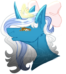Size: 1280x1436 | Tagged: safe, artist:moonheartarts, oc, oc:fleurbelle, alicorn, pony, alicorn oc, bow, crown, female, hair bow, horn, jewelry, mare, regalia, simple background, transparent background, watermark, wings, yellow eyes