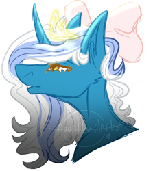 Size: 1280x1436 | Tagged: safe, artist:moonheartarts, oc, oc:fleurbelle, alicorn, pony, alicorn oc, bow, crown, female, hair bow, horn, jewelry, mare, regalia, simple background, solo, transparent background, watermark, wings, yellow eyes