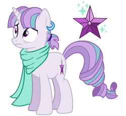 Size: 1080x996 | Tagged: safe, artist:princess-kitsune-tsu, oc, oc only, pony, unicorn, base used, clothes, female, magical lesbian spawn, mare, offspring, parent:rarity, parent:starlight glimmer, parents:starity, scarf, simple background, solo, transparent background