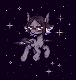 Size: 111x117 | Tagged: safe, artist:hikkage, oc, oc only, oc:hikkage, bat pony, pony, glasses, pixel art, solo, space