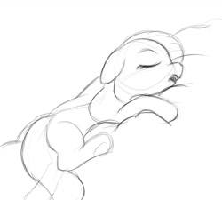 Size: 1111x1000 | Tagged: safe, artist:nimaru, oc, oc only, pony, monochrome, sketch, sleeping, solo