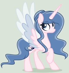 Size: 3913x4105 | Tagged: safe, artist:lominicinfinity, oc, oc only, oc:sparkdust knight, alicorn, pony, colored wings, female, mare, multicolored wings, raised hoof, simple background, solo, wings