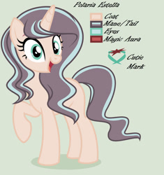 Size: 1280x1364 | Tagged: safe, artist:lominicinfinity, oc, oc only, oc:polaria estella, pony, unicorn, female, mare, simple background, solo