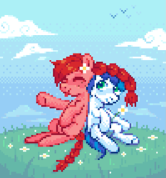 Size: 797x854 | Tagged: safe, artist:hikkage, oc, oc only, earth pony, pony, duo, pixel art