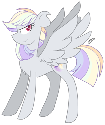 Size: 1415x1678 | Tagged: safe, artist:gallantserver, oc, oc only, oc:aes flare, pegasus, pony, concave belly, female, mare, offspring, parent:rainbow dash, parent:royal guard, parents:guarddash, simple background, solo, transparent background