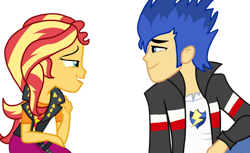 Size: 1280x785 | Tagged: safe, artist:prismborealisdash, flash sentry, sunset shimmer, equestria girls, g4, female, male, ship:flashimmer, shipping, simple background, straight, transparent background