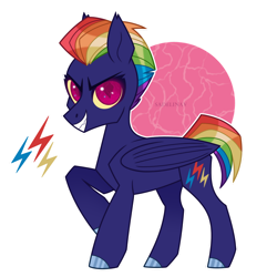 Size: 1024x1024 | Tagged: safe, artist:sadelinav, rainbow dash, bat pony, pony, g4, alternate universe, race swap, simple background, solo, transparent background