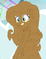 Size: 684x878 | Tagged: safe, artist:amateur-draw, edit, edited screencap, screencap, fluttershy, equestria girls, equestria girls specials, g4, my little pony equestria girls: better together, my little pony equestria girls: rollercoaster of friendship, clothes, dress, female, mud, mud edit, muddy, show accurate, wet and messy