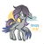 Size: 662x648 | Tagged: safe, artist:glacierclear, oc, oc only, oc:sleepy scribble, pegasus, pony, bags under eyes, cloud, colored hooves, colored wings, female, floppy ears, lidded eyes, looking at you, mare, moon, multicolored wings, pegasus oc, raised hoof, solo, spread wings, starry wings, wings, wrong name