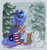 Size: 3000x3220 | Tagged: safe, artist:ariamidnighters, princess luna, oc, oc:snowdrop, alicorn, pegasus, pony, g4, christmas, christmas stocking, clothes, cute, duo, eyes closed, female, filly, hat, high res, holiday, holly, mare, open mouth, s1 luna, scarf, snow, snowfall, snowflake, snowmare, snowpony, socks, striped socks, winter, wreath