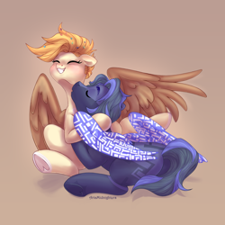 Size: 4000x4000 | Tagged: safe, artist:ariamidnighters, oc, oc only, pegasus, pony, absurd resolution, duo