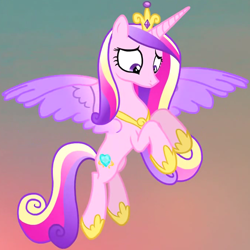 Size: 1348x1349 | Tagged: safe, screencap, princess cadance, alicorn, pony, g4, three's a crowd, cropped, female, flying, solo, spread wings, wings