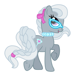 Size: 768x768 | Tagged: source needed, safe, artist:canterlotgirl, silver spoon, earth pony, pony, g4, accessory, bow, braided tail, cutie mark, female, glasses, jewelry, mare, necklace, older, older silver spoon, raised hoof, raised hooves, simple background, solo, spoon, transparent background, vector