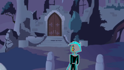 Size: 1280x720 | Tagged: safe, artist:toonanimexico15, friendship is magic, g4, castle, castle of the royal pony sisters, crossover, danny phantom, looking up, night, old castle ruins, ruins, tree