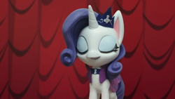 Size: 1920x1080 | Tagged: safe, screencap, rarity, pony, fashion failure, g4.5, my little pony: stop motion short, eyes closed, solo, stop motion