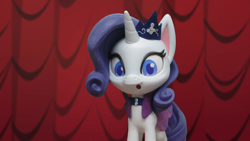 Size: 1920x1080 | Tagged: safe, screencap, rarity, pony, fashion failure, g4.5, my little pony: stop motion short, :o, open mouth, solo, stop motion