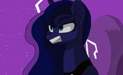 Size: 4932x3000 | Tagged: safe, artist:stargrid, princess luna, pony, g4, art, evil smile, grin, simple background, smiling, solo