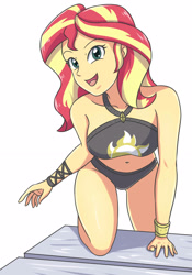 Size: 1963x2801 | Tagged: safe, artist:sumin6301, sunset shimmer, equestria girls, g4, my little pony equestria girls: better together, adorasexy, belly button, breasts, busty sunset shimmer, clothes, cute, cutie mark, cutie mark on clothes, female, high res, open mouth, sexy, shimmerbetes, solo, swimsuit