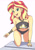 Size: 1963x2801 | Tagged: safe, artist:sumin6301, sunset shimmer, equestria girls, equestria girls series, g4, adorasexy, belly button, breasts, busty sunset shimmer, clothes, cute, cutie mark, cutie mark on clothes, female, high res, open mouth, sexy, shimmerbetes, solo, swimsuit