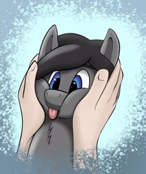 Size: 2048x2433 | Tagged: safe, artist:johncarma, earth pony, pony, colored, cute, female, hands on head, high res, mare, tongue out