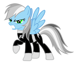Size: 2253x1919 | Tagged: safe, artist:kayman13, rainbow dash, pegasus, pony, g4, angry, clothes, costume, danny phantom, female, jumpsuit, looking at you, mare, simple background, solo, transparent background, vector