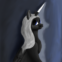 Size: 1890x1890 | Tagged: safe, artist:valery kommunist, oc, oc only, oc:coal, unicorn, semi-anthro, male, solo, stallion