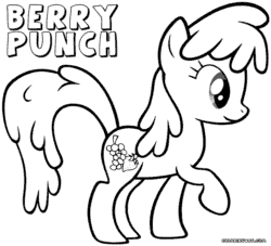 Size: 1000x907 | Tagged: safe, berry punch, berryshine, earth pony, pony, call of the cutie, g4, background pony, coloring page, female, gif, mare, monochrome, non-animated gif, raised hoof, raised leg, simple background, smiling, text, white background