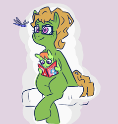 Size: 570x600 | Tagged: safe, artist:smirk, oc, oc only, oc:katydid, oc:mayfly, dragonfly, insect, pony, conjoined, conjoined twins, cute, freckles, glasses, magazine