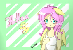 Size: 1080x742 | Tagged: safe, artist:rarerushthefox, fluttershy, equestria girls, g4, ponied up, solo