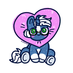 Size: 2000x2000 | Tagged: safe, artist:dozhdoley, oc, oc only, oc:passi deeper, pony, unicorn, blushing, coat markings, glasses, green eyes, heart, high res, hooves, horn, looking at you, male, simple background, sitting, smiling, socks (coat markings), solo, stallion, unicorn oc, white background