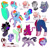 Size: 1280x1229 | Tagged: safe, artist:lockandkeyhyena, candy apples, king sombra, lightning dust, limestone pie, rainbow dash, raven, starlight glimmer, svengallop, the sphinx, earth pony, pegasus, pony, sphinx, unicorn, g4, alternate hairstyle, alternate timeline, apocalypse dash, apple family member, crystal war timeline, glasses, horn, lying down, male, mane, megaradash, prone, side view, stallion, tail, torn ear, wings