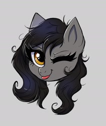Size: 1584x1874 | Tagged: safe, artist:confetticakez, oc, oc only, pony, bust, looking at you, one eye closed, portrait, raspberry, solo, sparkly eyes, tongue out, wingding eyes, wink