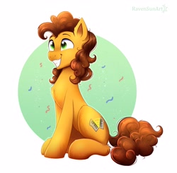 Size: 3831x3759 | Tagged: safe, artist:confetticakez, cheese sandwich, earth pony, pony, g4, grin, happy, high res, smiling, solo