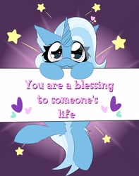 Size: 2362x3000 | Tagged: safe, artist:jubyskylines, trixie, pony, unicorn, g4, cute, diatrixes, female, heart, high res, looking at you, mare, motivational poster, positive message, positive ponies, sign, smiling, solo, stars, truth, wholesome