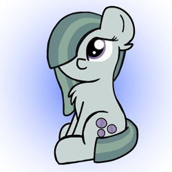 Size: 800x800 | Tagged: safe, artist:two2sleepy, marble pie, earth pony, pony, g4, chest fluff, female, mare, sitting, solo