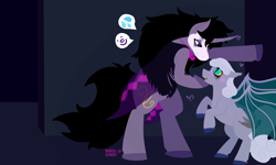 Size: 5000x3000 | Tagged: safe, bat pony, pony, unicorn, colored wings, duo, face paint, female, hiveswap, homestuck, male, mare, marvus xoloto, rearing, slit pupils, stallion, wings