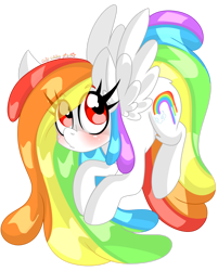 Size: 1280x1595 | Tagged: safe, artist:ladylullabystar, oc, oc only, oc:rainbow drips, pegasus, pony, female, mare, simple background, solo, transparent background