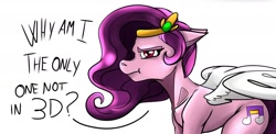 Size: 1264x617 | Tagged: safe, artist:mekblue, edit, pipp petals, pegasus, pony, g5, adorapipp, cropped, cute, dialogue, female, floppy ears, mare, pipp petals is not amused, red eyes, red-eyed pipp, simple background, skinny pipp, solo, unamused, white background