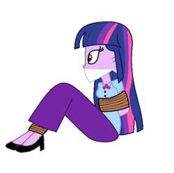 Size: 570x565 | Tagged: safe, artist:brightstar40k, twilight sparkle, alicorn, equestria girls, g4, arm behind back, bondage, bound and gagged, cloth gag, clothes, gag, high heels, long skirt, rope, rope bondage, shoes, simple background, skirt, solo, tied up, twilight sparkle (alicorn), white background