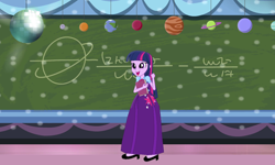 Size: 1280x768 | Tagged: safe, artist:brightstar40k, edit, edited screencap, screencap, twilight sparkle, alicorn, equestria girls, g4, book, chalkboard, clothes, long skirt, skirt, solo, twilight sparkle (alicorn)